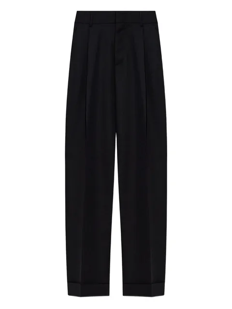 pleated wool trousers