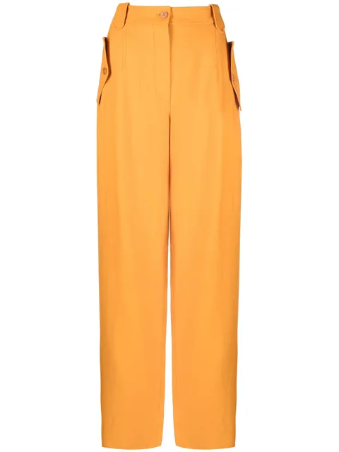 high-waisted straight-leg trousers