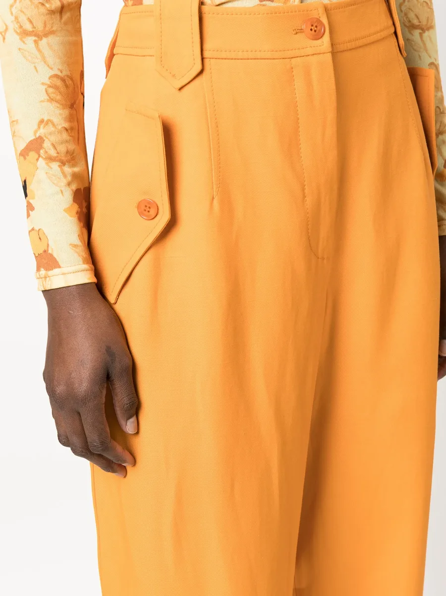 high-waisted straight-leg trousers 9