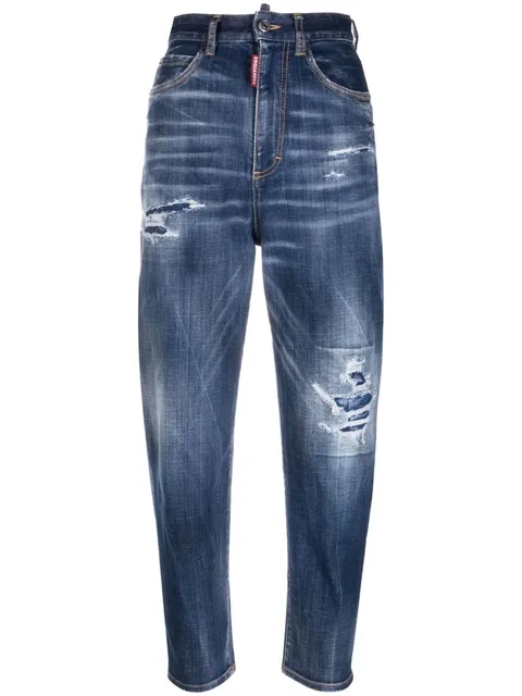 distressed cropped jeans