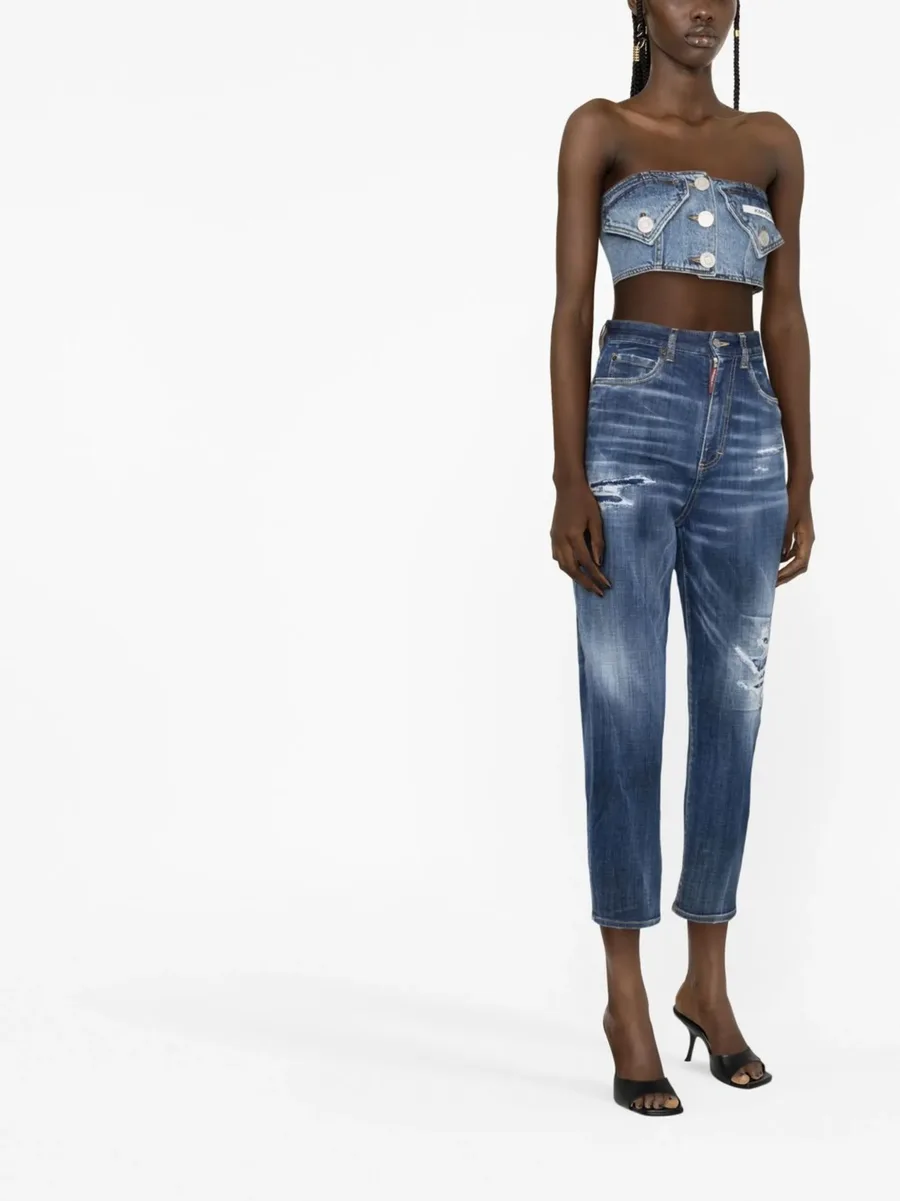 distressed cropped jeans 8