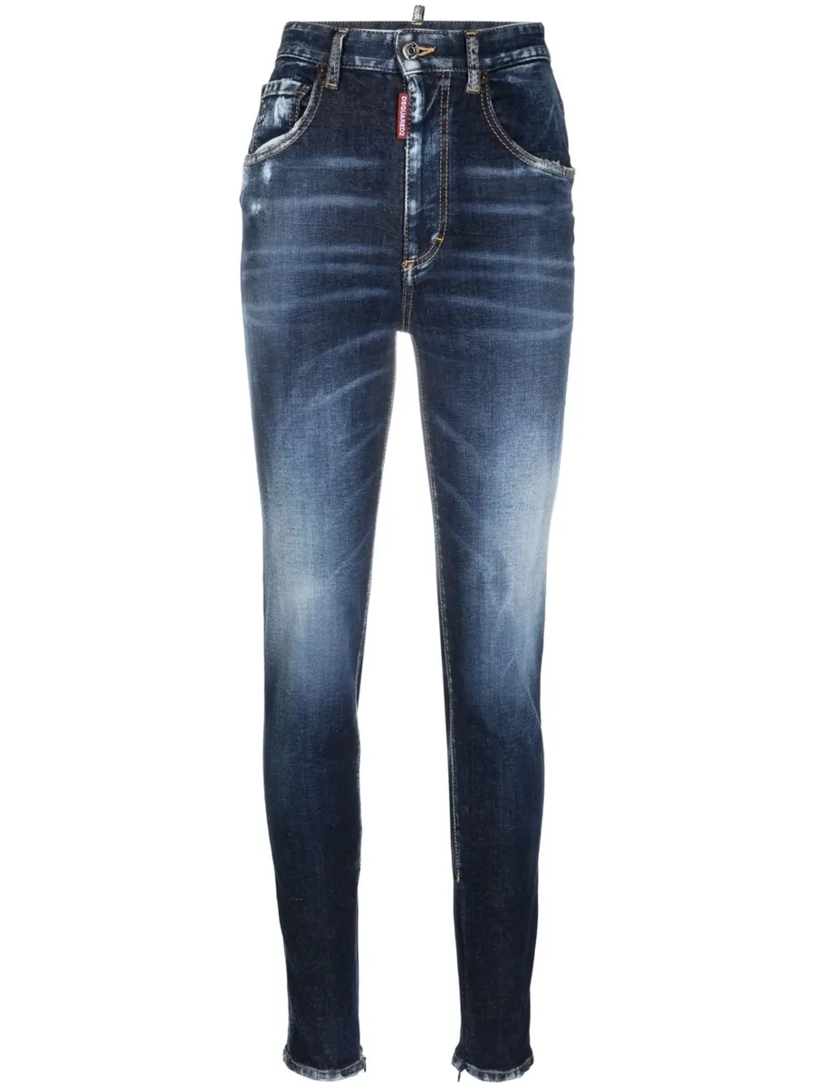 high-waisted faded skinny jeans 1