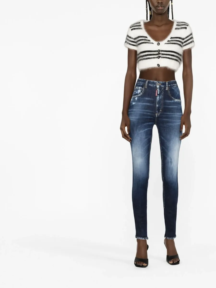 high-waisted faded skinny jeans 3