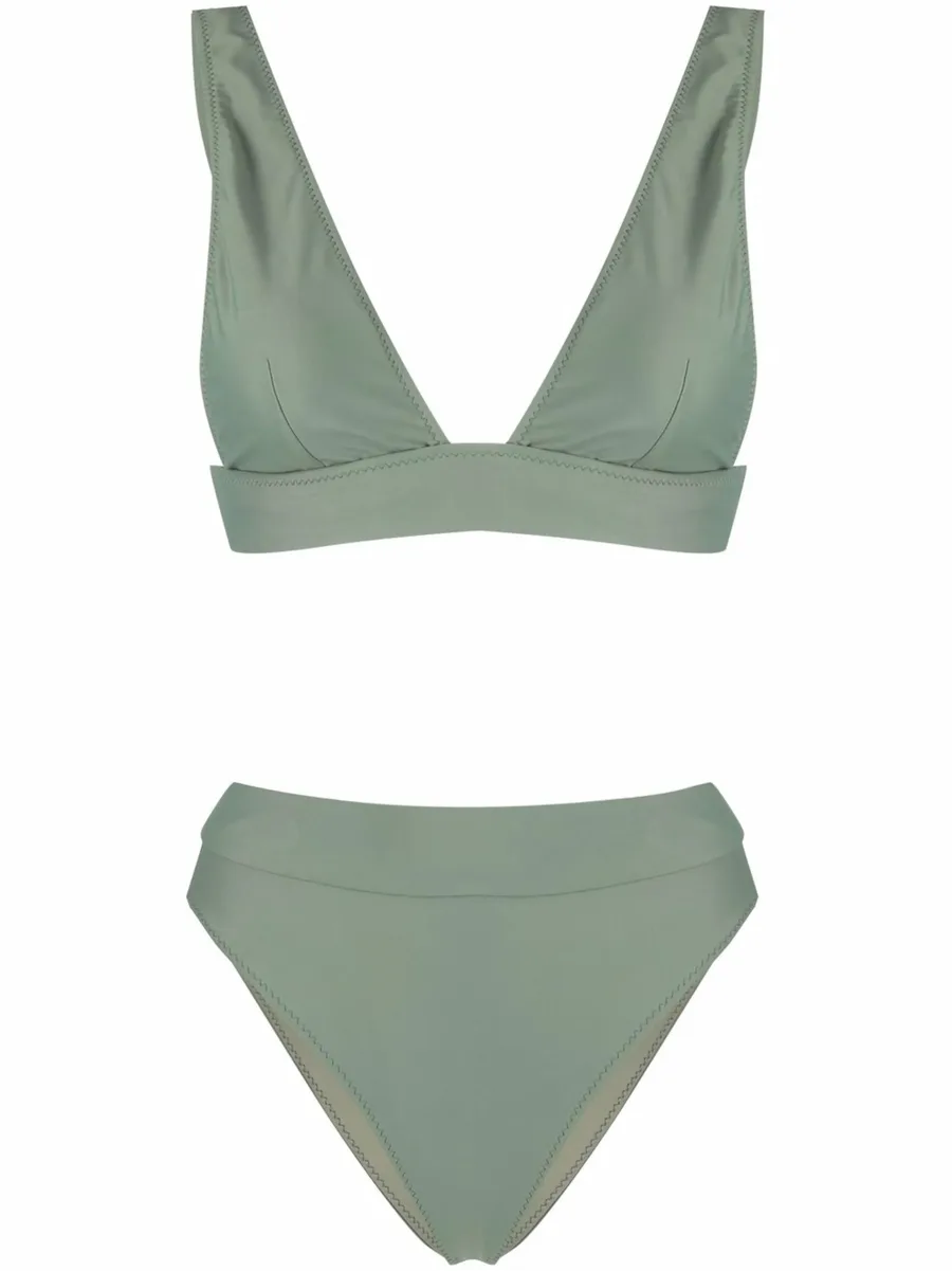 high-waisted V-neck bikini set 1