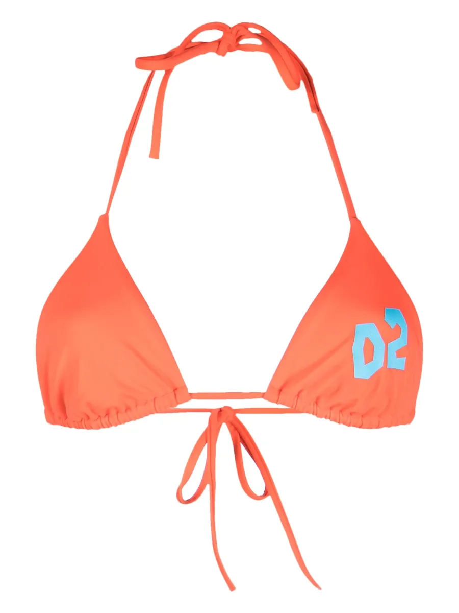 logo-print bikini top 2