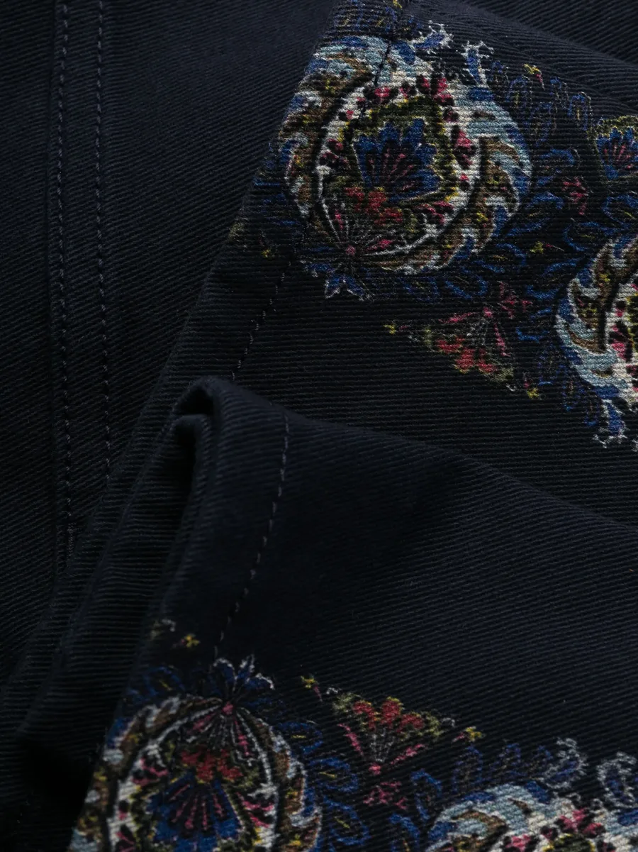 floral-stripes straight-leg jeans 10