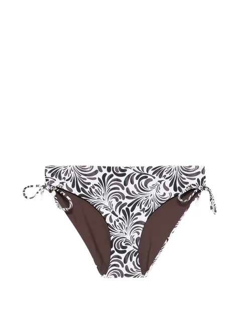 botanical-print side-tie bikini bottoms