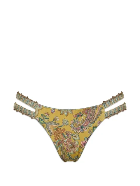Sumay paisley-print crochet bikini bottoms