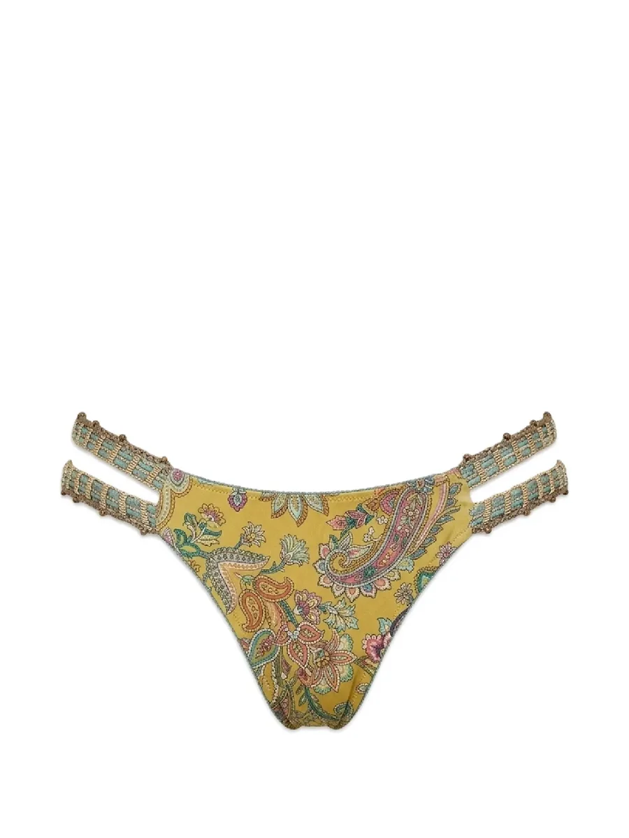 Sumay paisley-print crochet bikini bottoms 2
