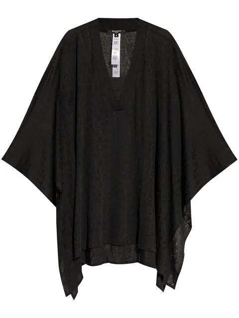 logo-jacquard beach minidress