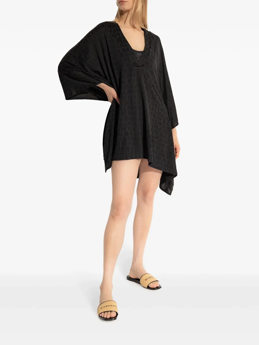 logo-jacquard beach minidress 4