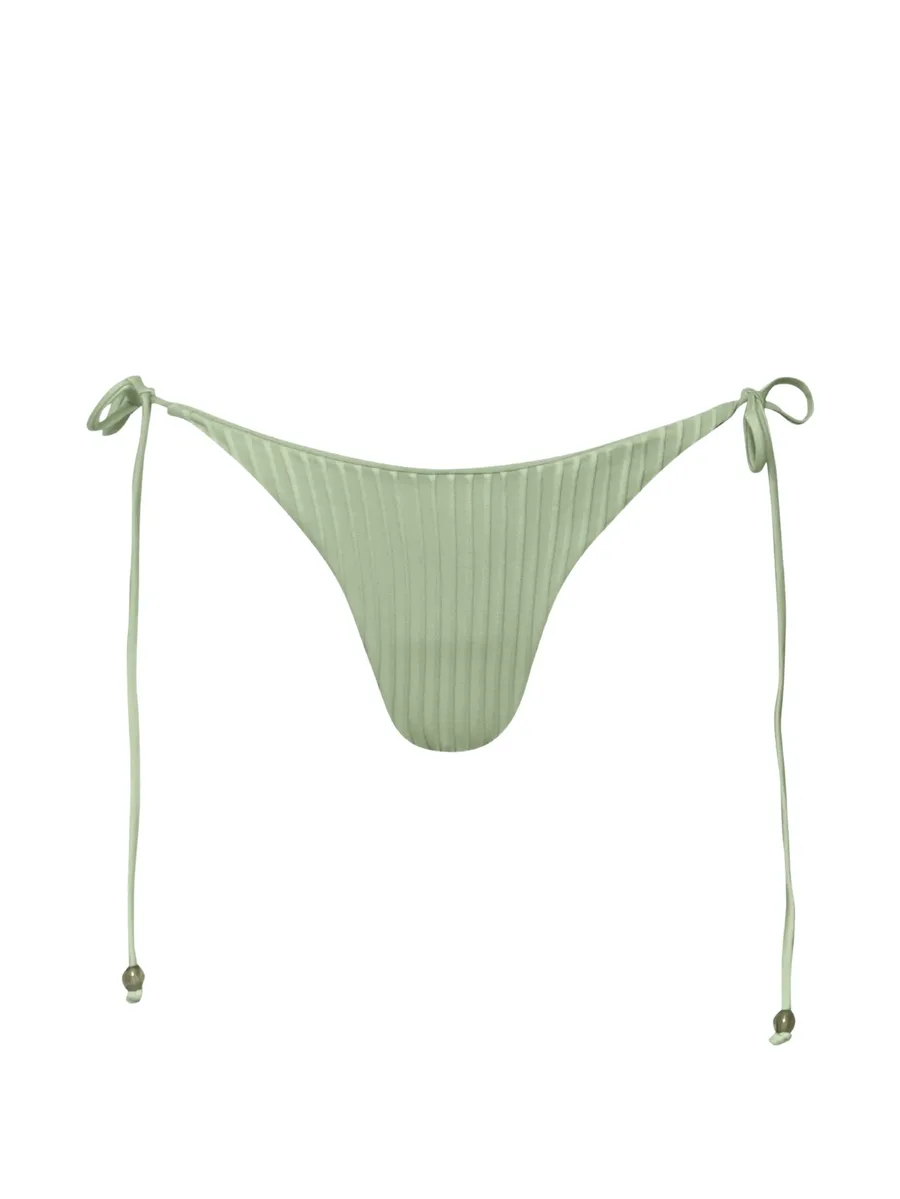 Kaia self-tie textured bikini bottom 2