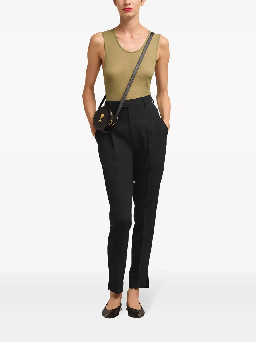 high-waist tapered-leg trousers 4
