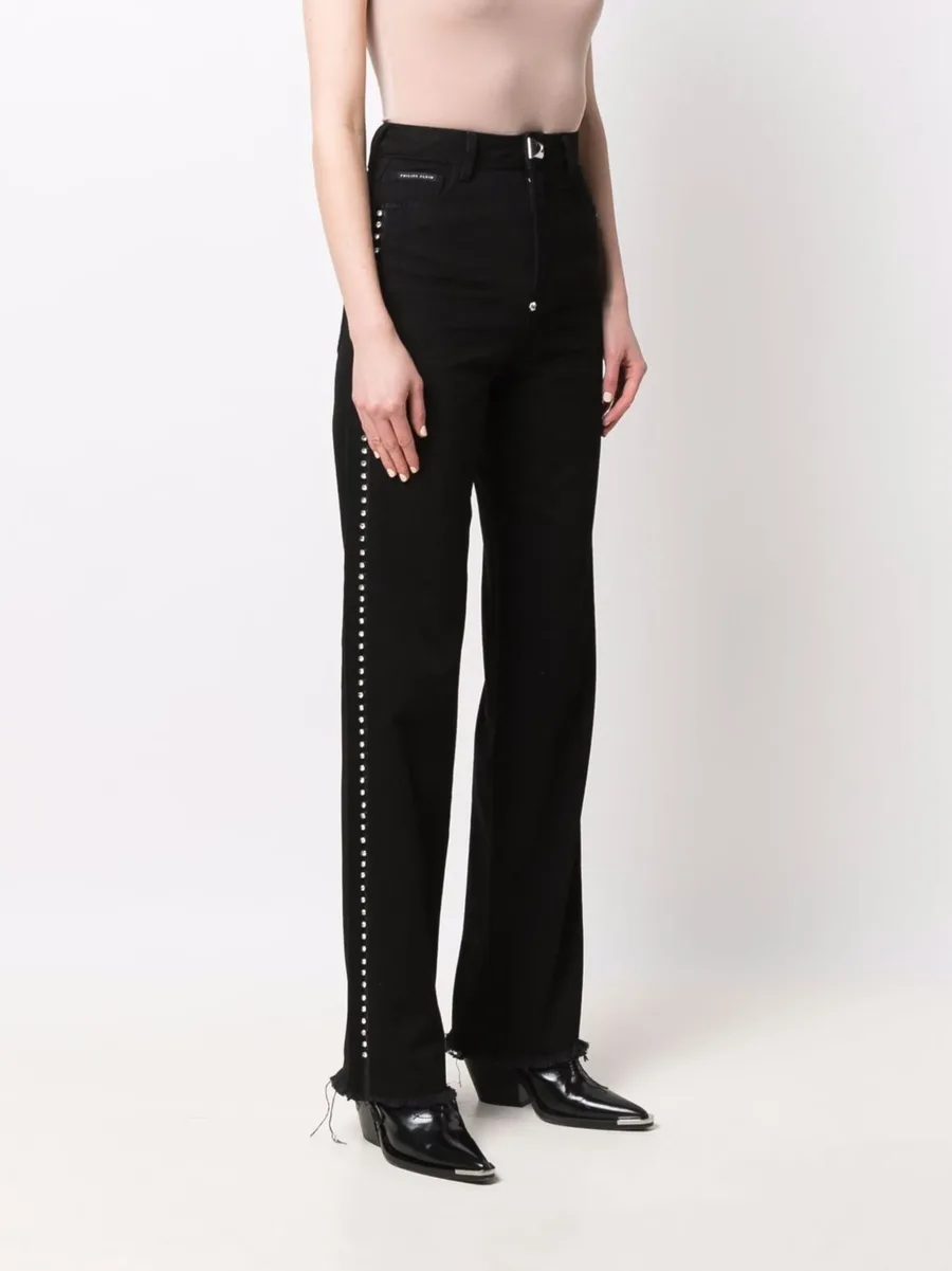 crystal-embellished wide jeans 6