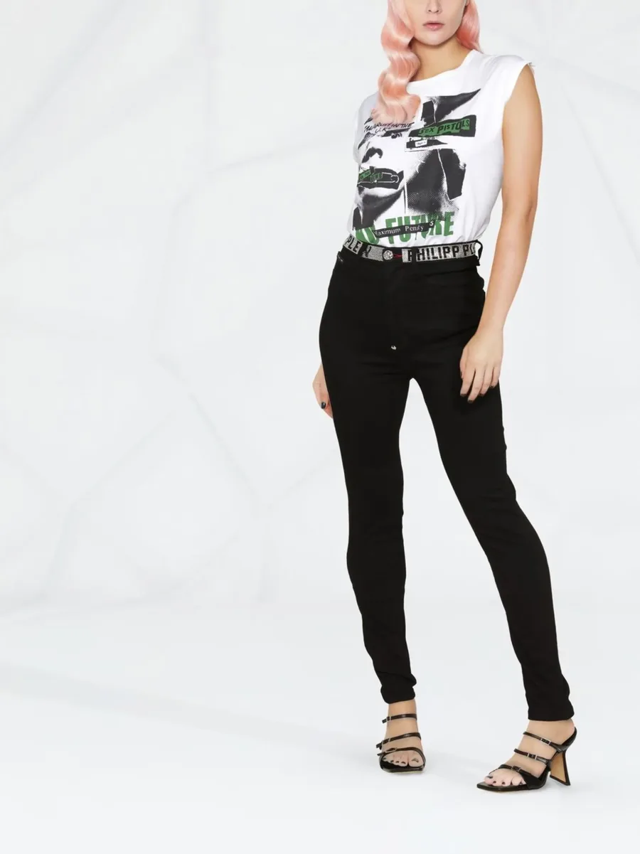 logo-embellished high-waist skinny jeans 7