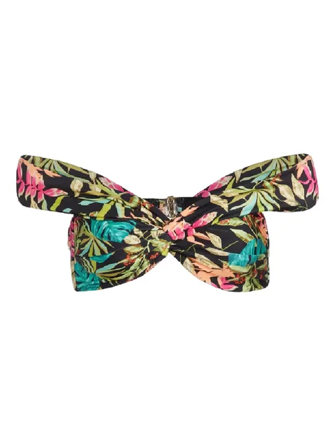 Tropical ruffled bikini top