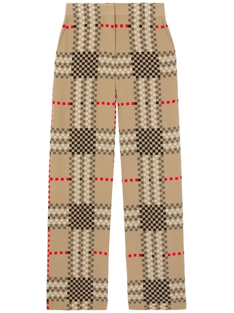 брюки широкого кроя в клетку Pixel Check