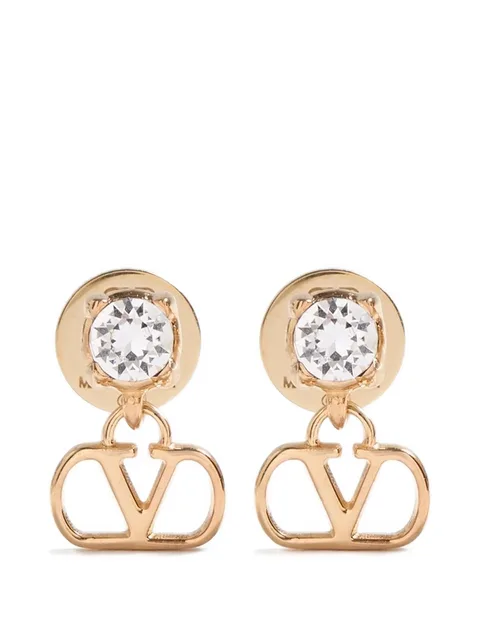 серьги с логотипом VLogo Signature и кристаллами Swarovski