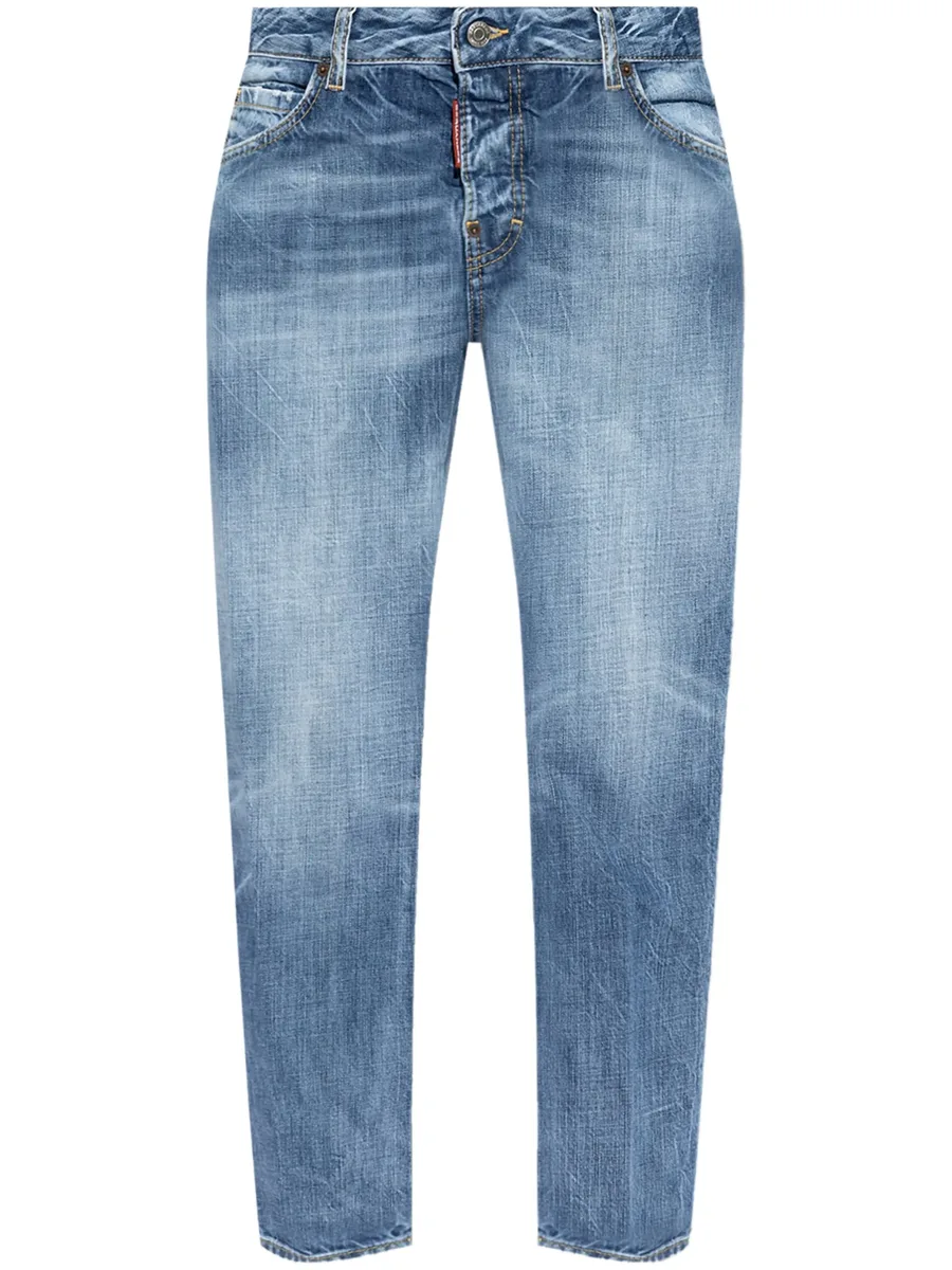 logo-patch cotton jeans 1