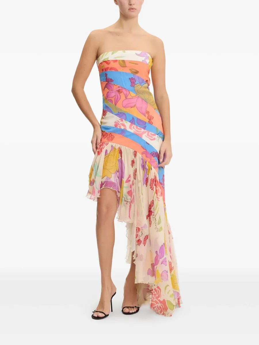 мини платье Flores без бретелей 4