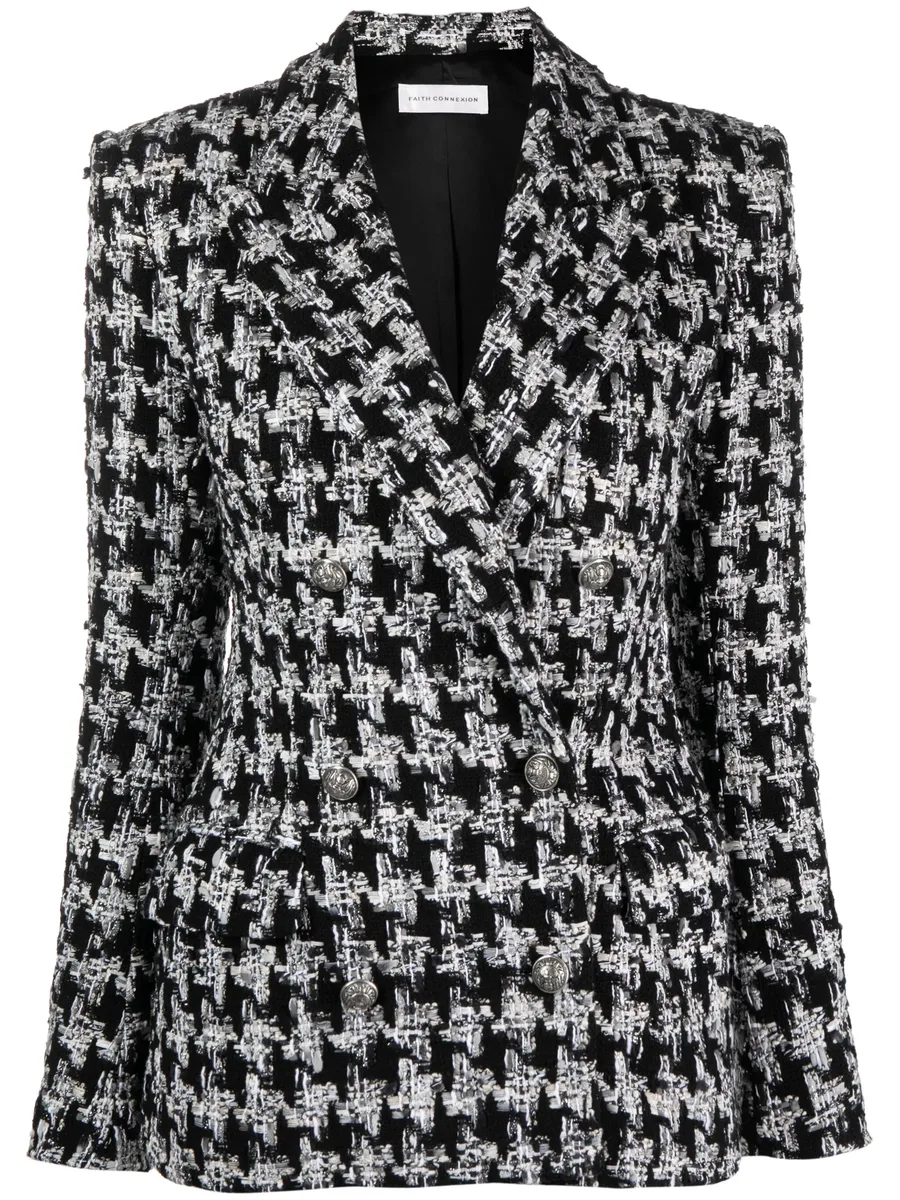 bouclé houndstooth-pattern blazer 2