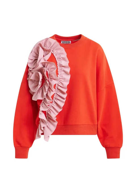 ruffle-trim sweatshirt