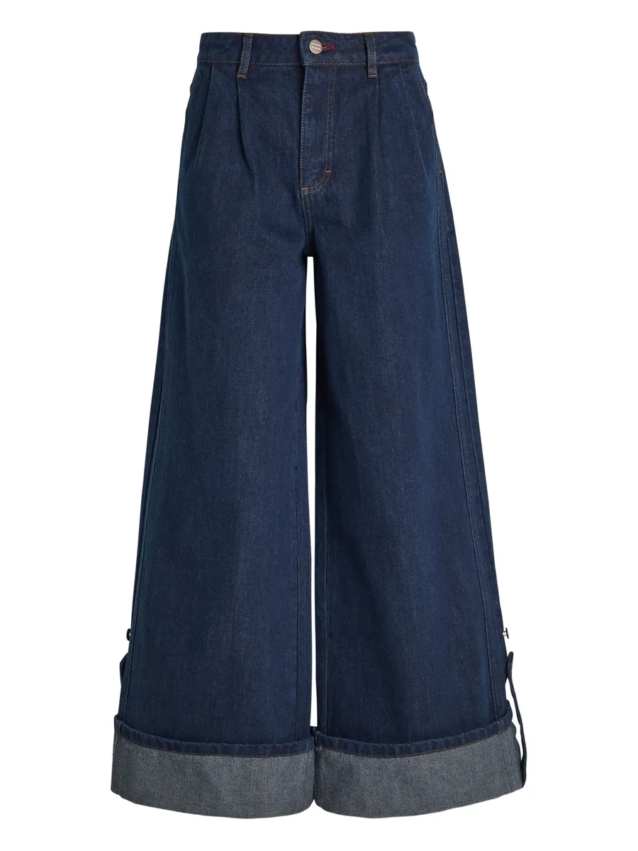 pleated cuff culottes jeans 2