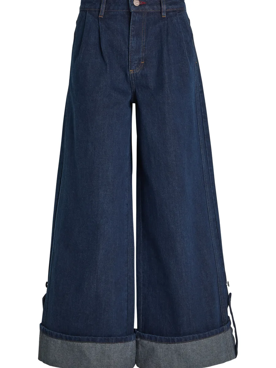 pleated cuff culottes jeans 4