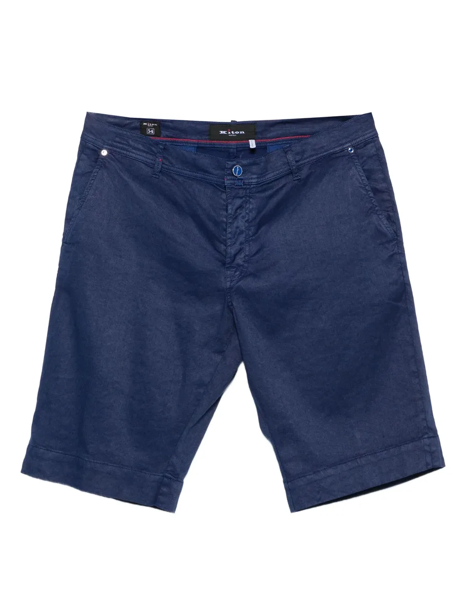 button-fastening linen-blend shorts 2