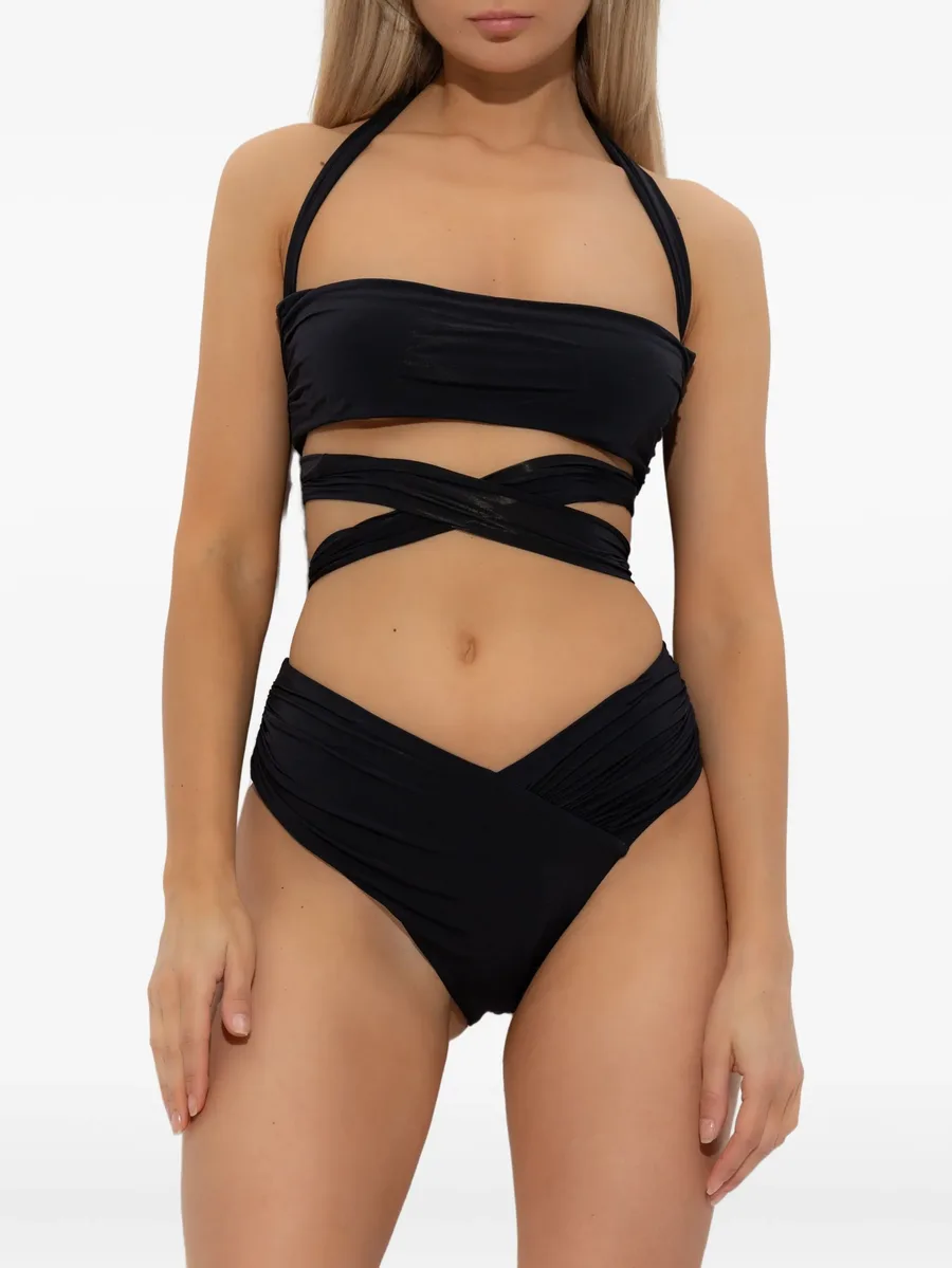 wrap-effect halter-neck bikini 6