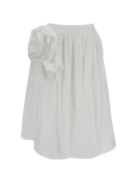 floral-motif midi skirt
