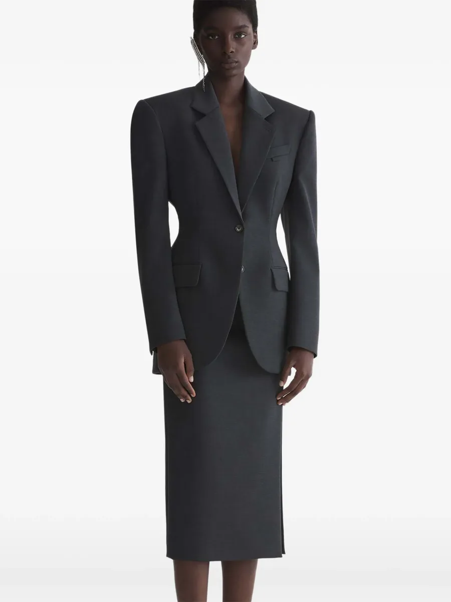 твидовый жакет с объемными плечами 6