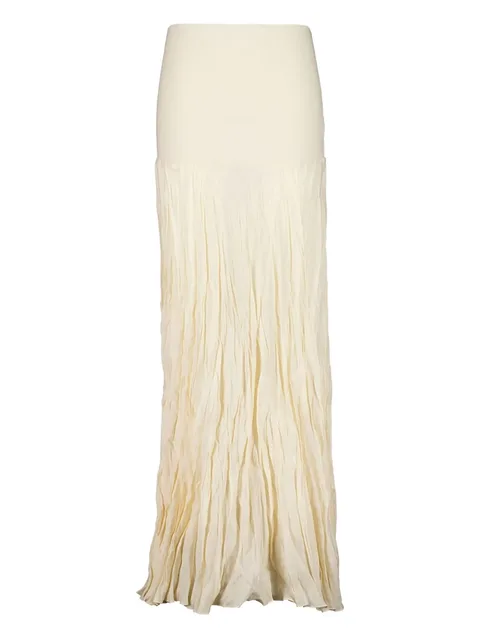 плиссированная юбка макси в рубчик
