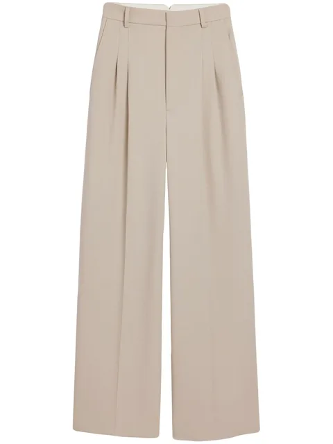 wide-leg tailored wool trousers