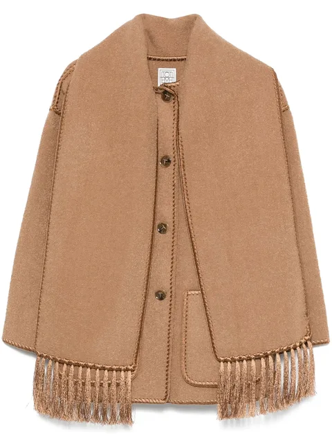whipstitch-trim scarf jacket