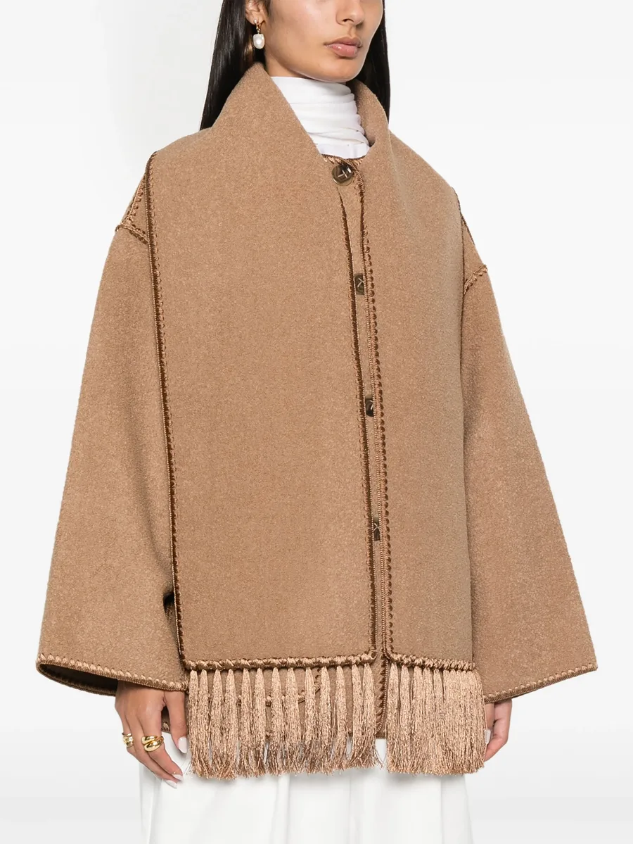 whipstitch-trim scarf jacket 6