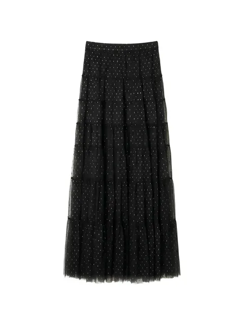 midi embellished A-line skirt