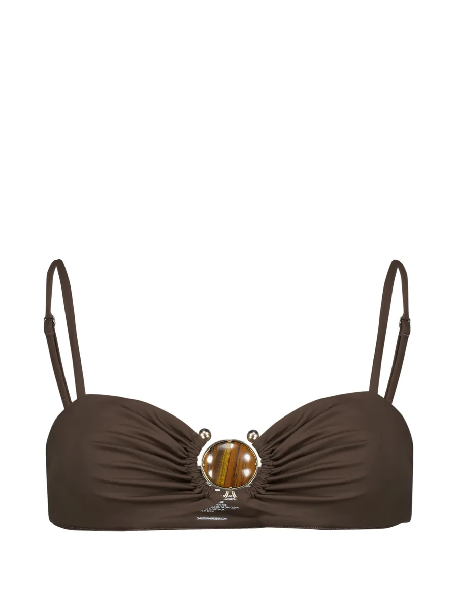 stone-embelishment bandeau bikini top 6