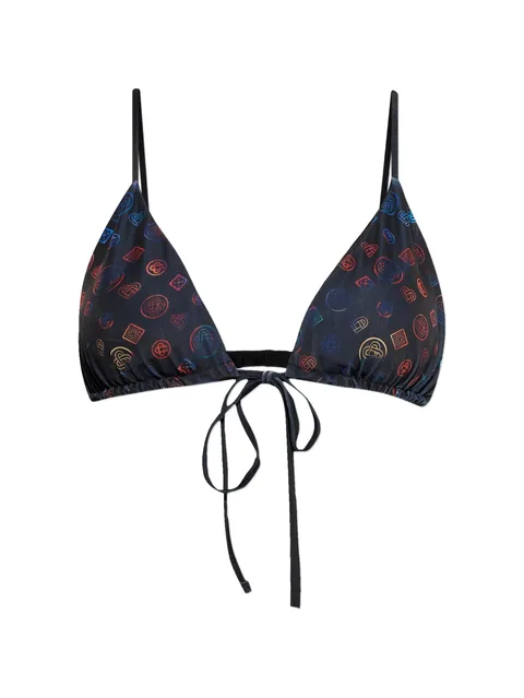 monogram tie bikini top