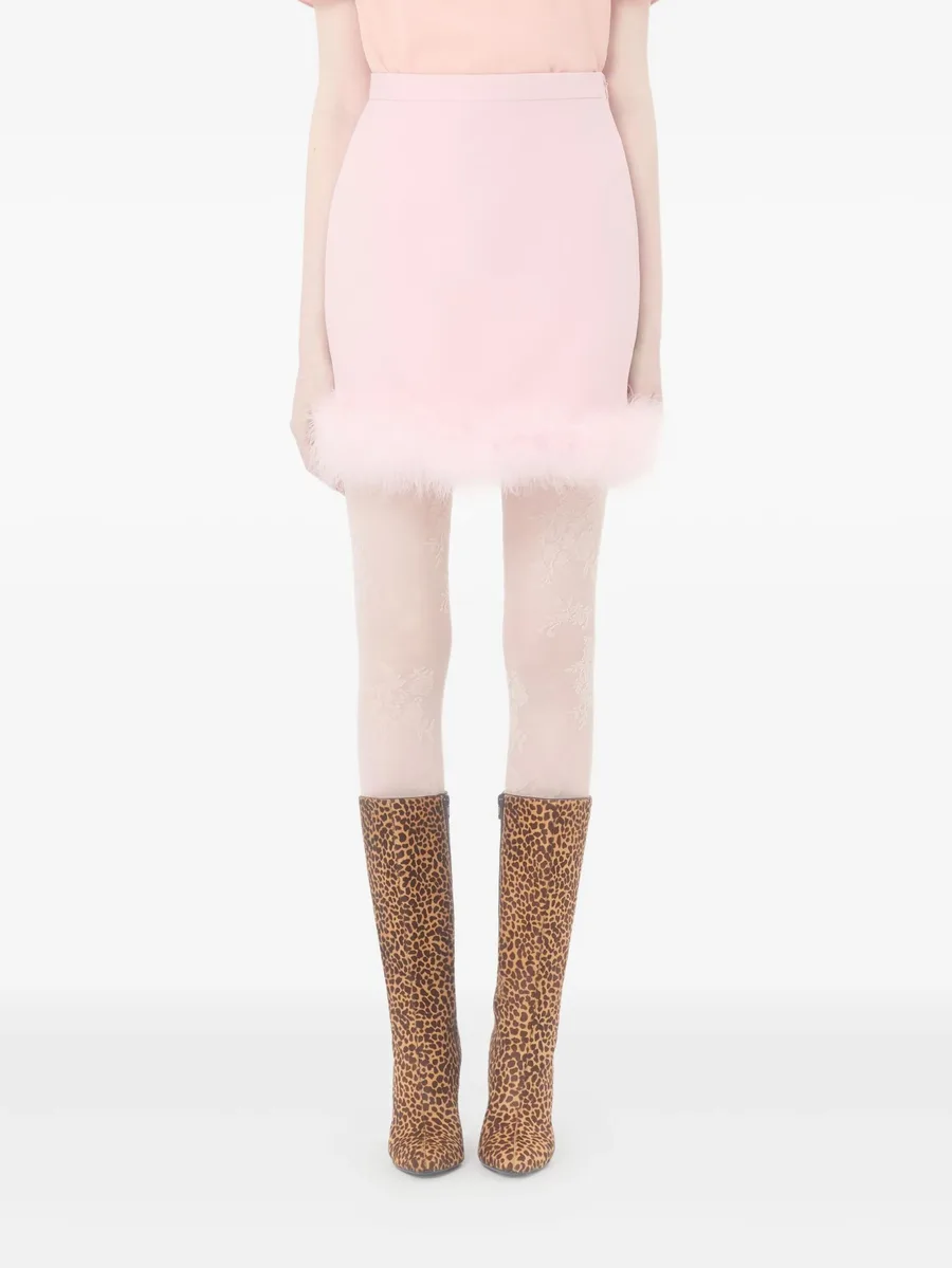 мини юбка Crepe Couture с перьями 6
