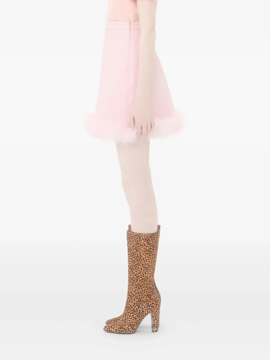 мини юбка Crepe Couture с перьями 8