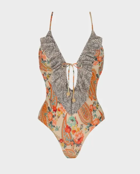Katari ruffled tie swimsuit