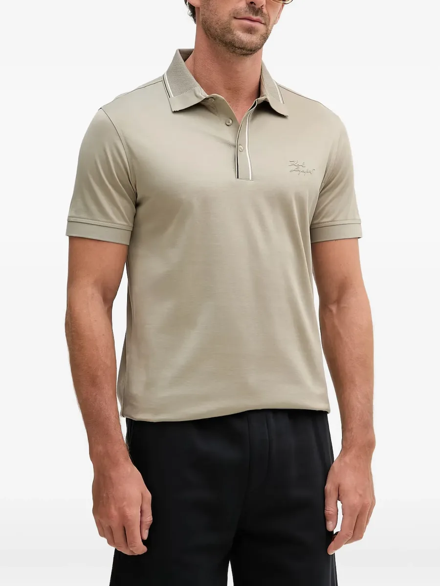 logo-embroidered tipped polo shirt 2