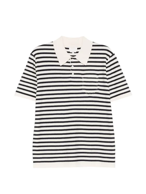 striped pocket polo shirt