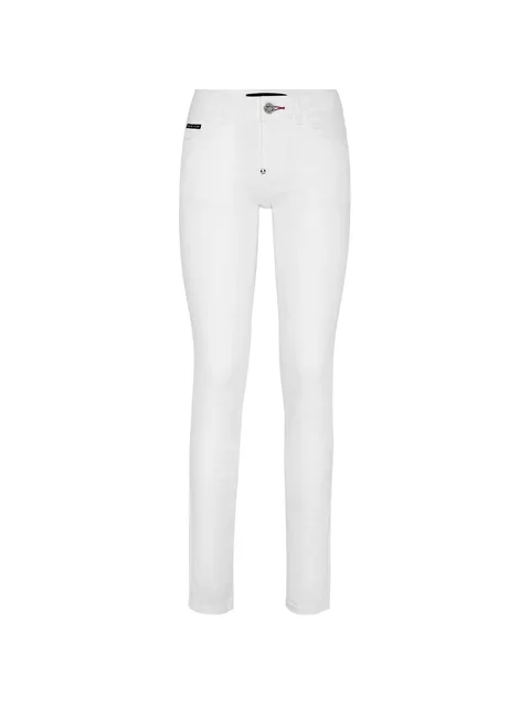 logo-plaque slim-fit denim jeans