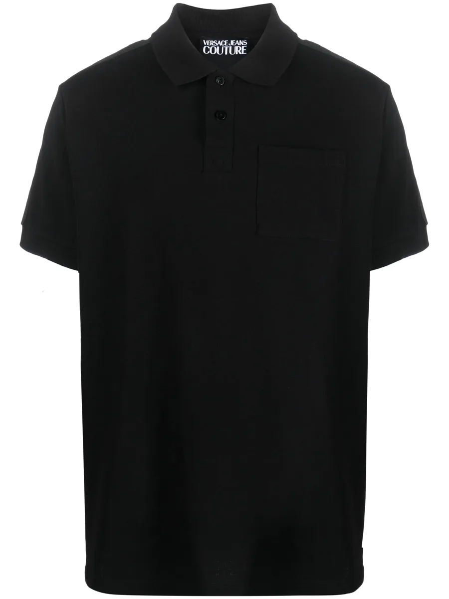 logo-tape cotton polo shirt 1