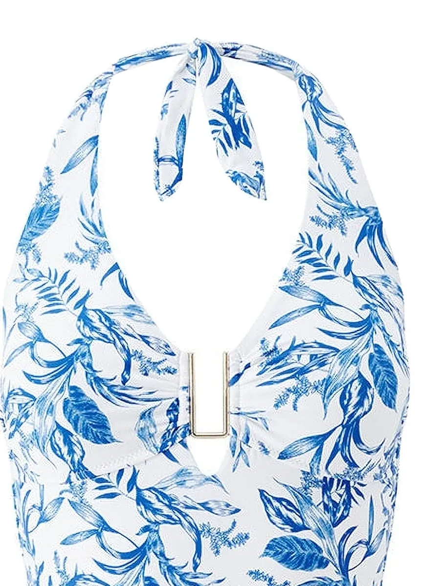 halterneck floral swimsuit 4