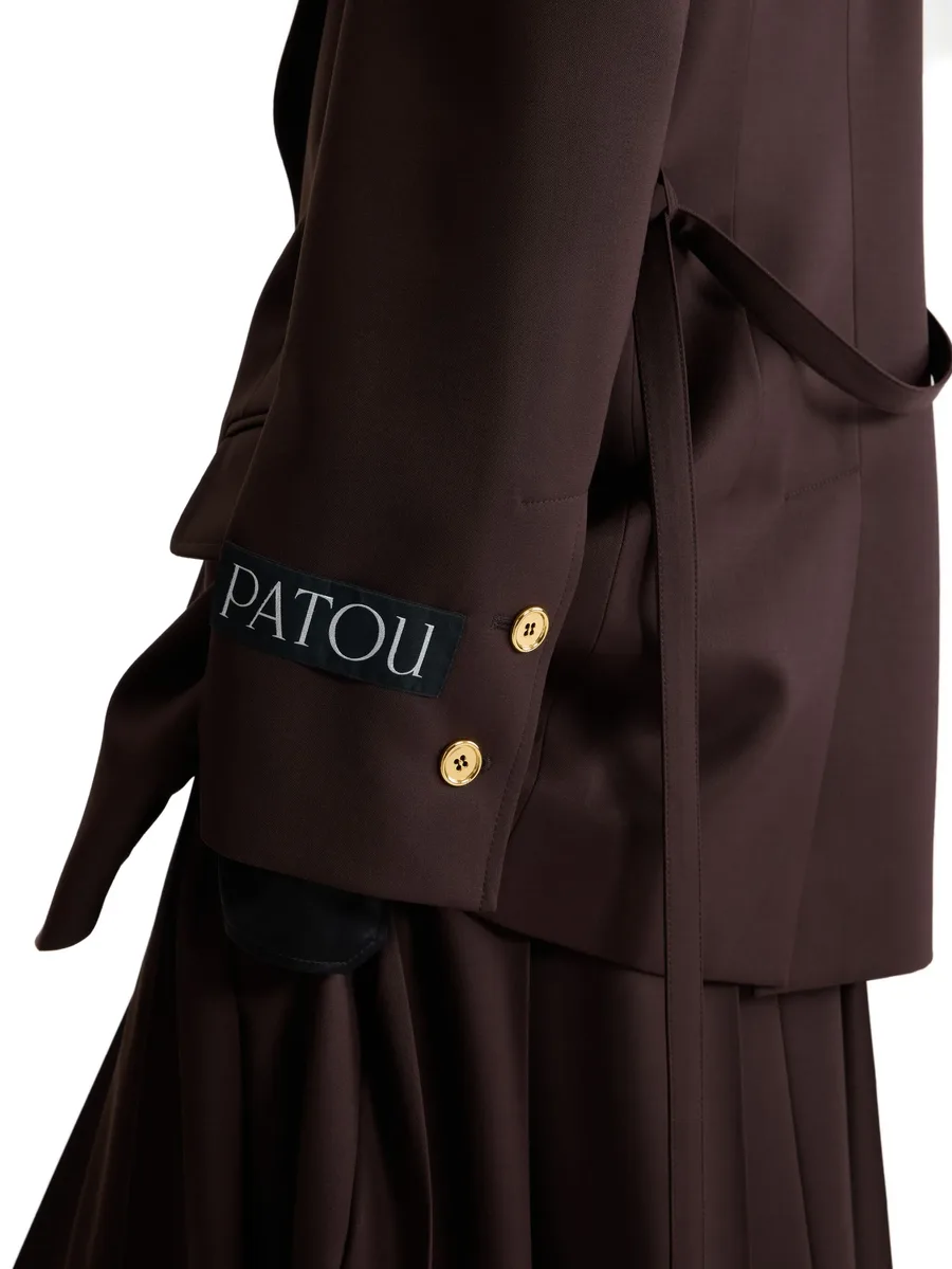 single-breasted belted wool jacket 7