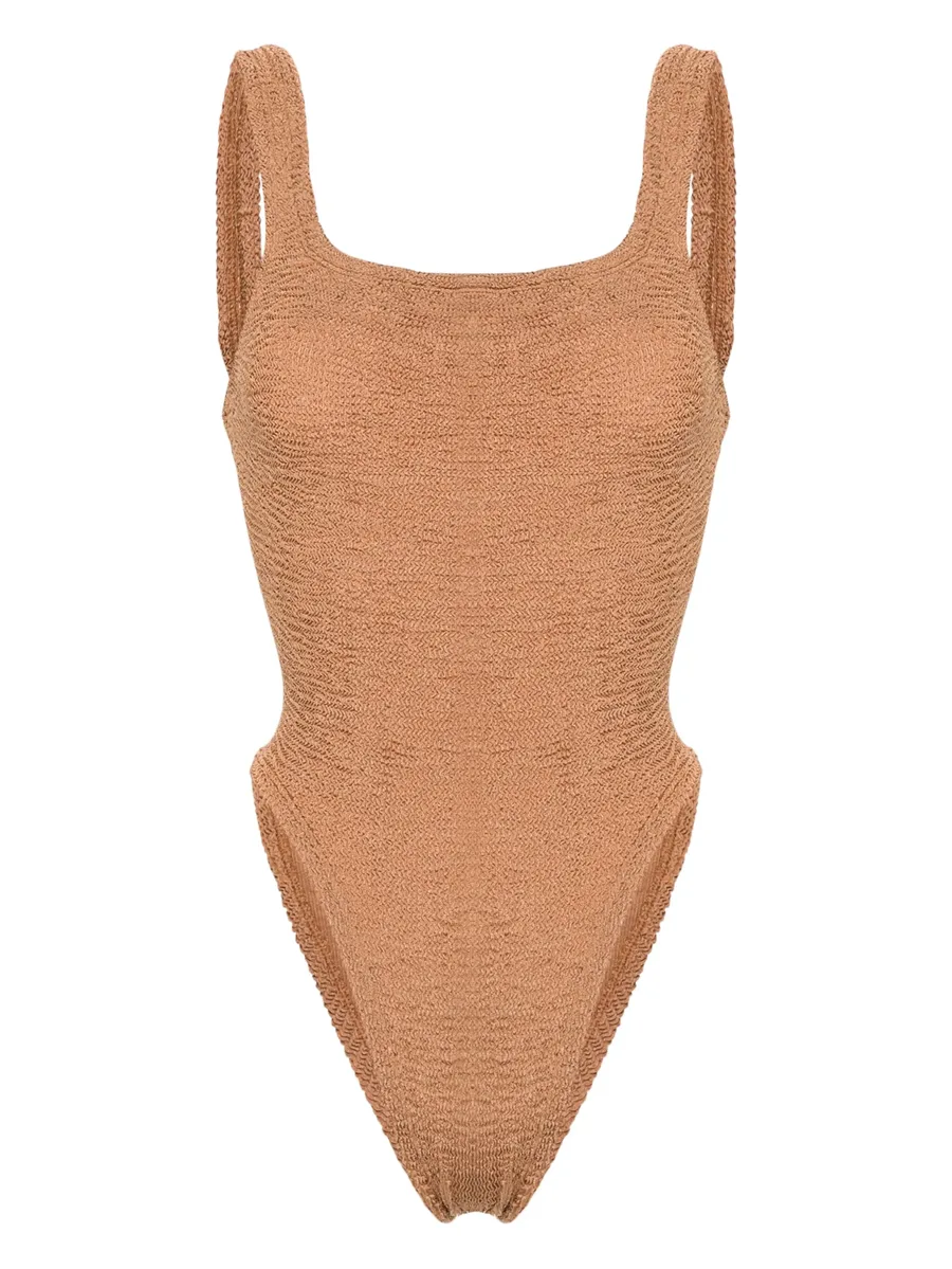 crinkled-effect open-back swimsuit 1
