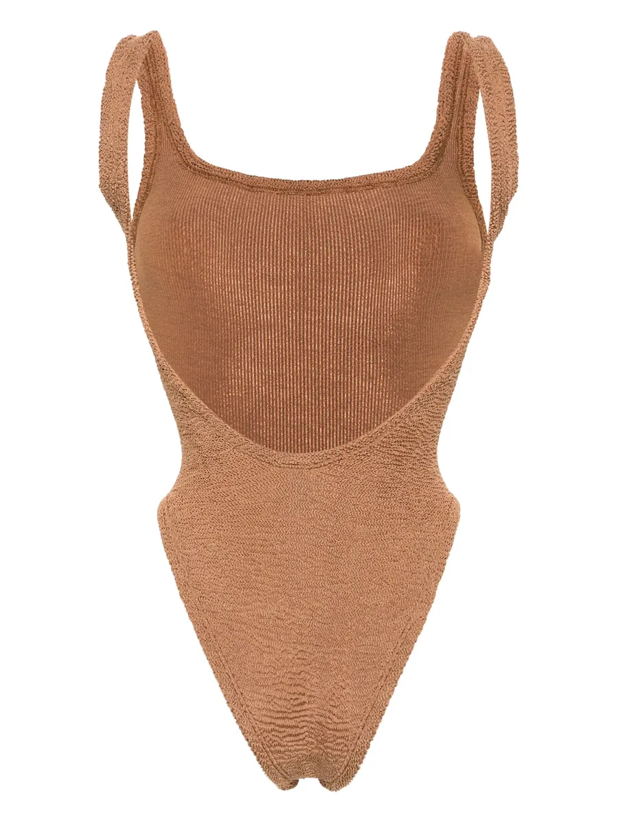crinkled-effect open-back swimsuit 2